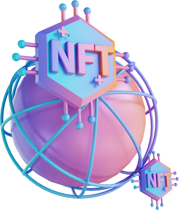 3D illustration global NFT